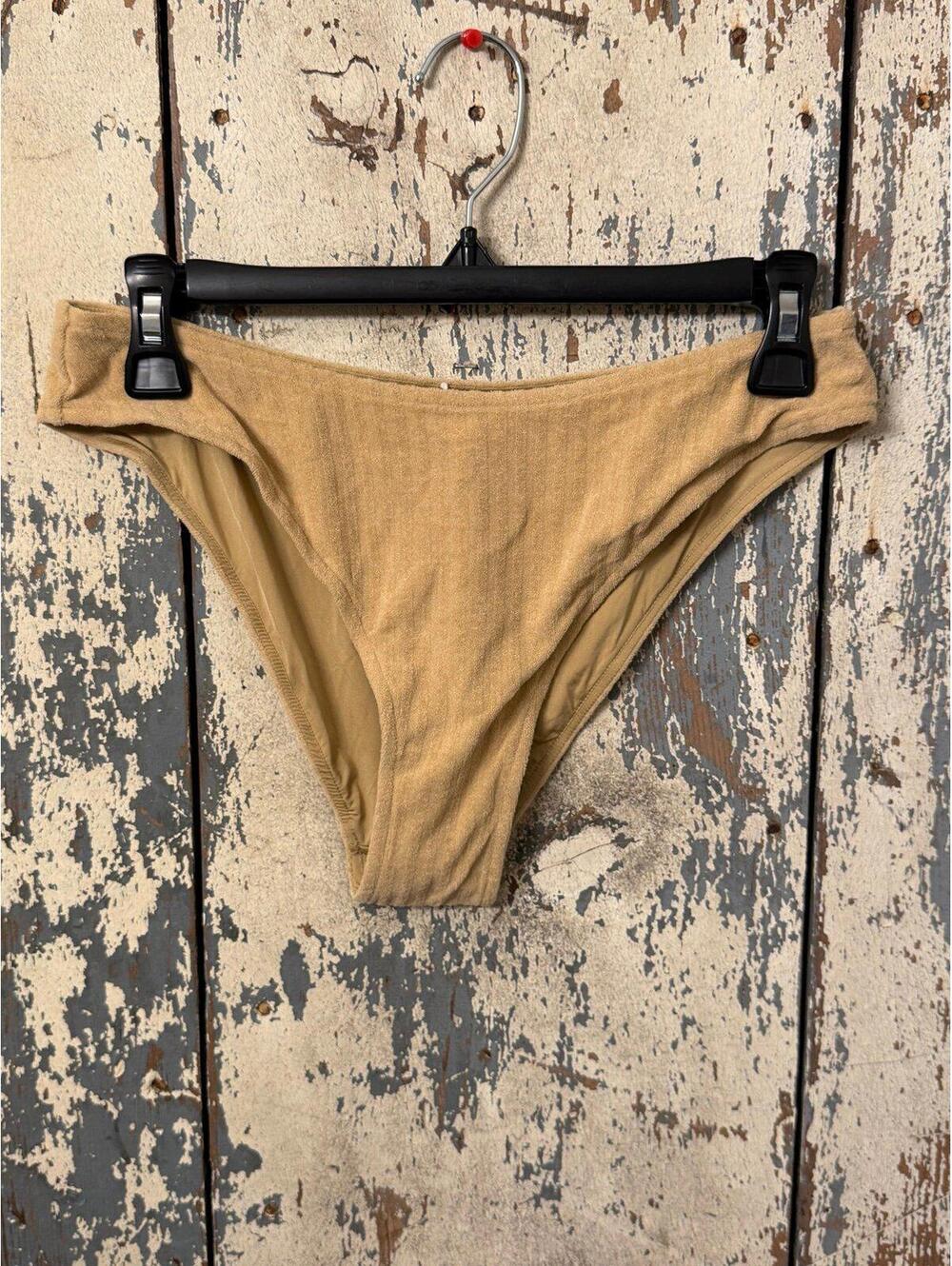 NWT WeWoreWhat classic scoop bikini bottom brown tan medium